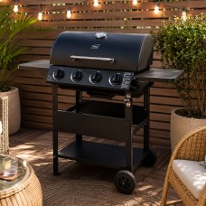 Neo 4 Burner Gas BBQ Grill Side Shelves Warming Rack Bottle Opener Stainless Steel Outdoor Barbecue Automatic Ignition